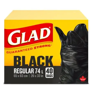 Glad Garbage Bags 74L 40CT Regular