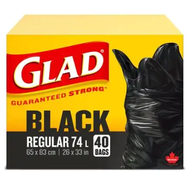 Glad Garbage Bags Regular 40CT 74L