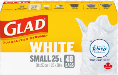 Glad Febreeze garbage Bags White Small 48 CT