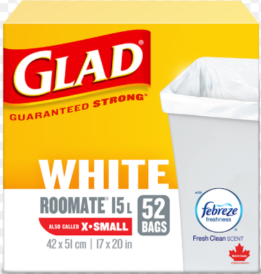 Glad Febreze Garbage Bags White extra small 52CT
