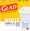 Glad Garbage Bags White Extra Small 52CT