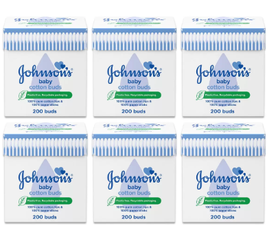 JOHNSONS COTTON BUDS 200CT 6 pack