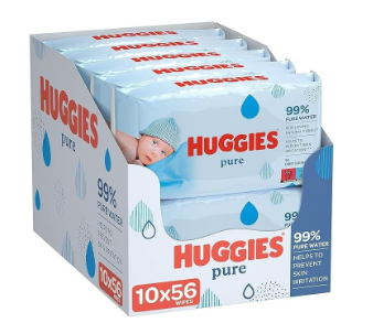 Huggies Wipes 56CT Pure & Gentle 10 pack