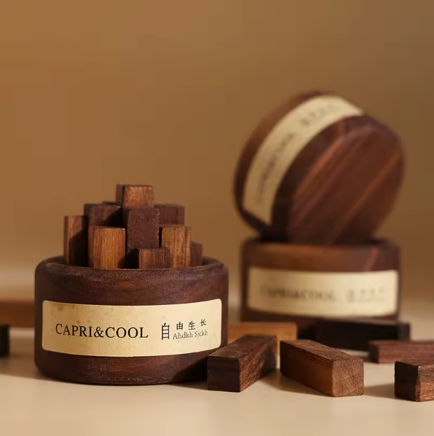 Healing Crafts Natural Wooden Aromatherapy Diffuser Black Walnut Wood Crafts Long-Lasting Wood Essential Oil